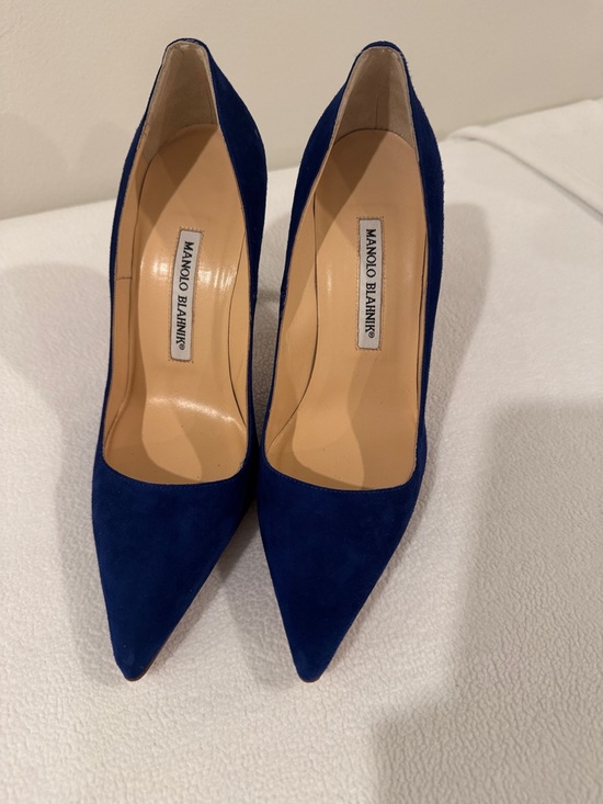 Manolo Blahnik Shoes - Manolo Blahnik Royal Blue Suede Heels
